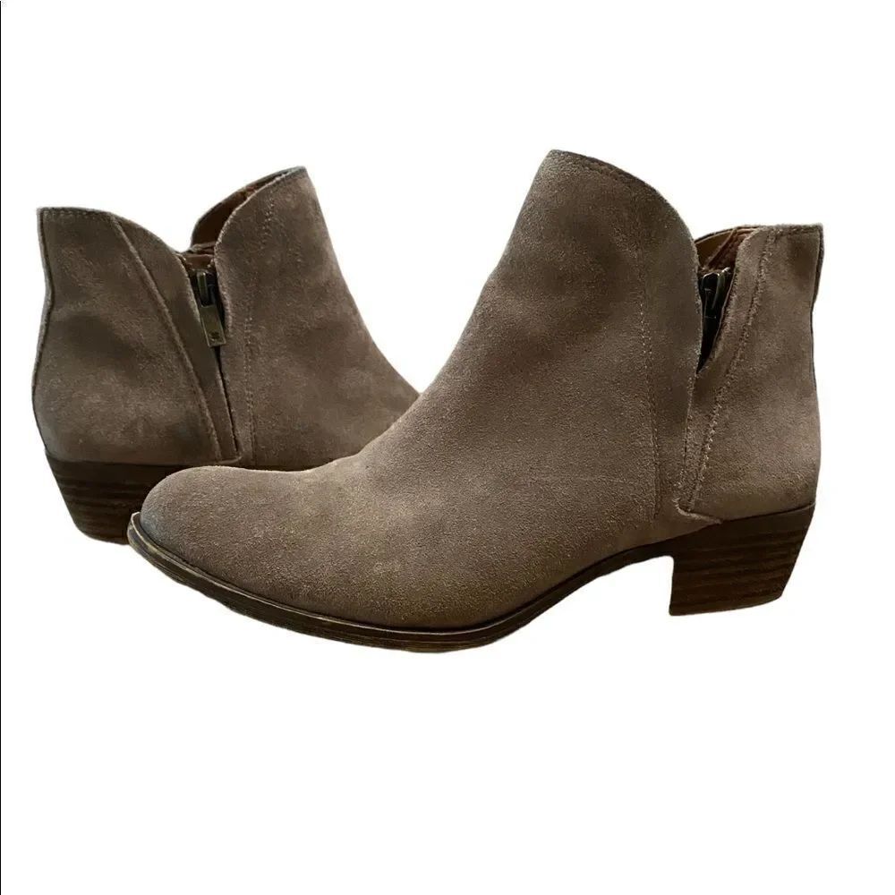 Lucky Brand | Tan Brenon Double Side Zip Ankle Boots  Booties | 8.5